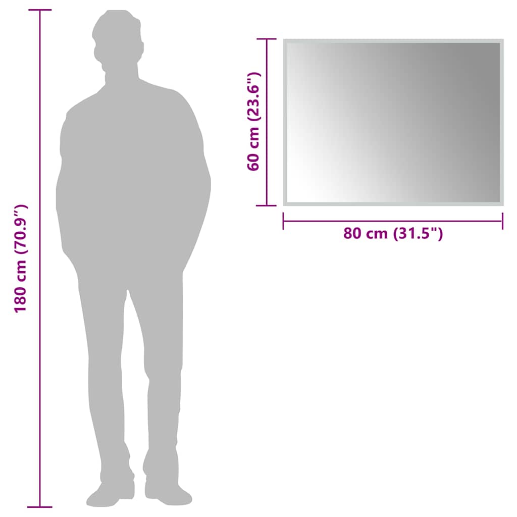 LED kupaonsko ogledalo 80x60 cm
