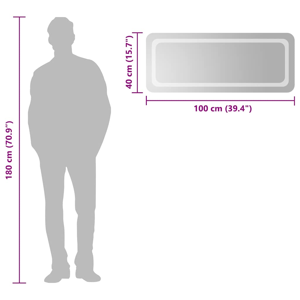 LED kupaonsko ogledalo 100x40 cm