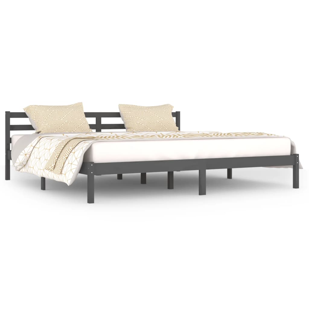 Okvir za krevet od masivne borovine 200 x 200 cm sivi
