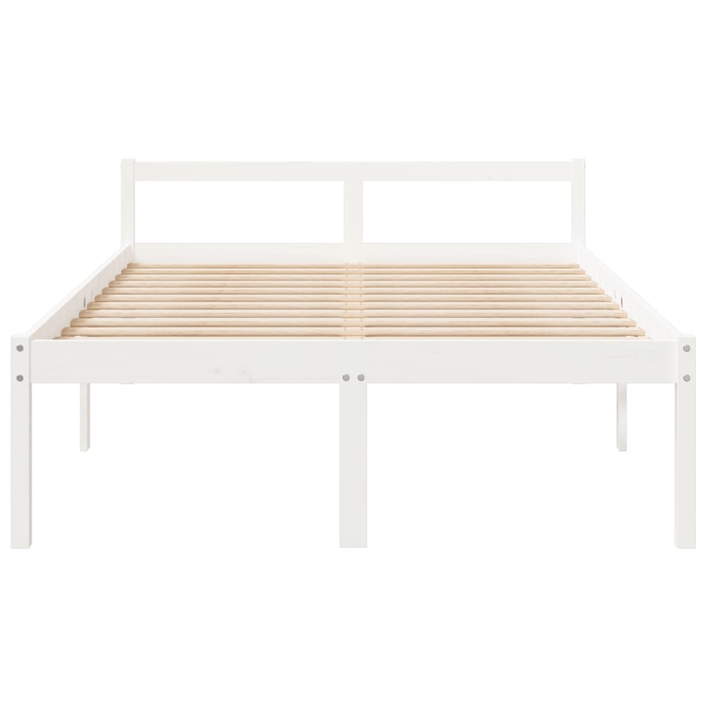 Krevet za starije osobe bijeli 140 x 190 cm od masivne borovine