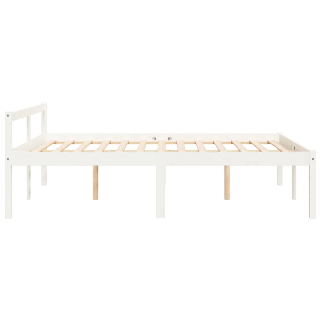 Krevet za starije osobe bijeli 140 x 200 cm od masivne borovine