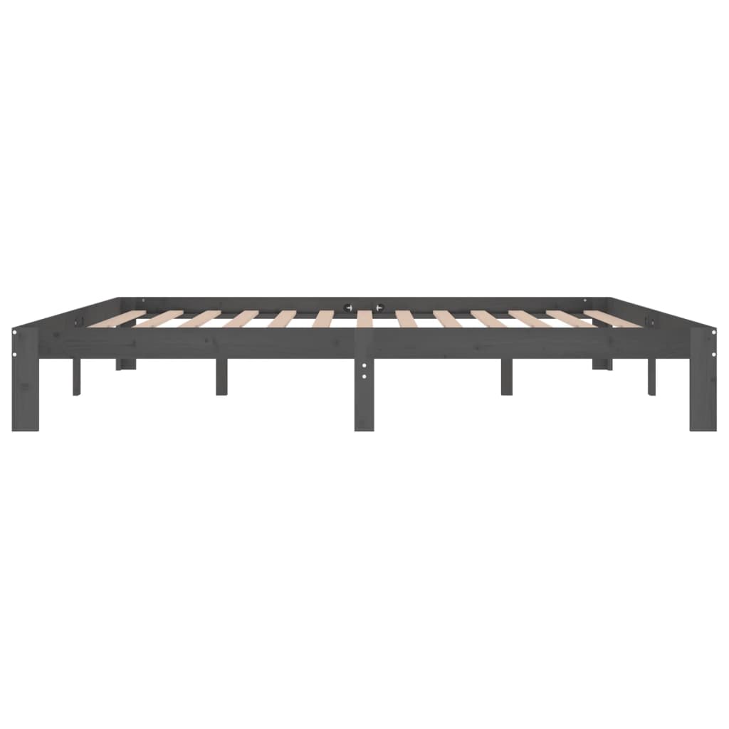 Okvir za krevet od masivne borovine sivi 200 x 200 cm