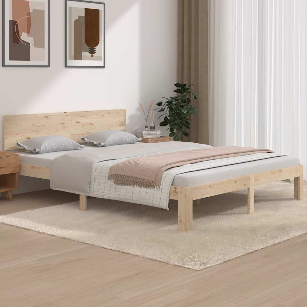 Okvir za krevet od masivnog drva 150 x 200 cm veliki bračni