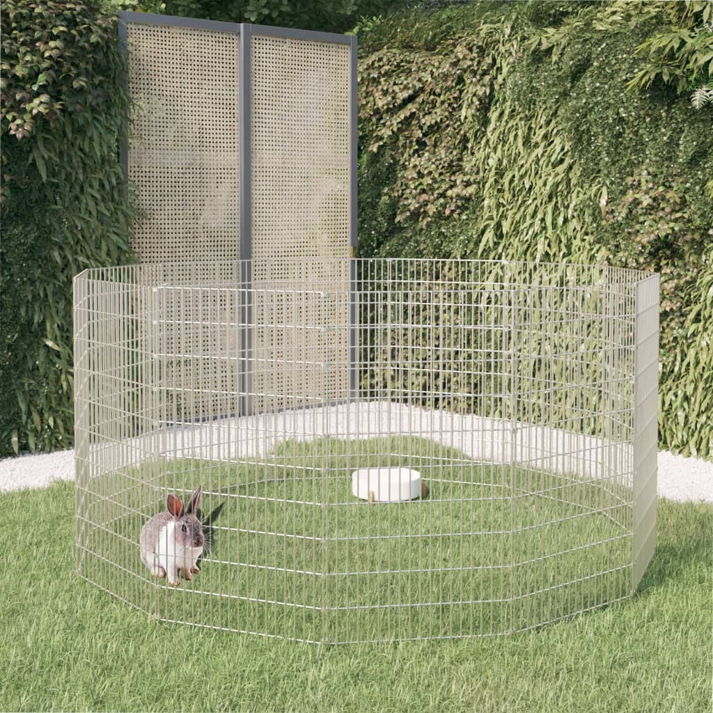 Ograđeni prostor za životinje slobodnog uzgoja s 12 panela 54 x 100 cm pocinčano željezo