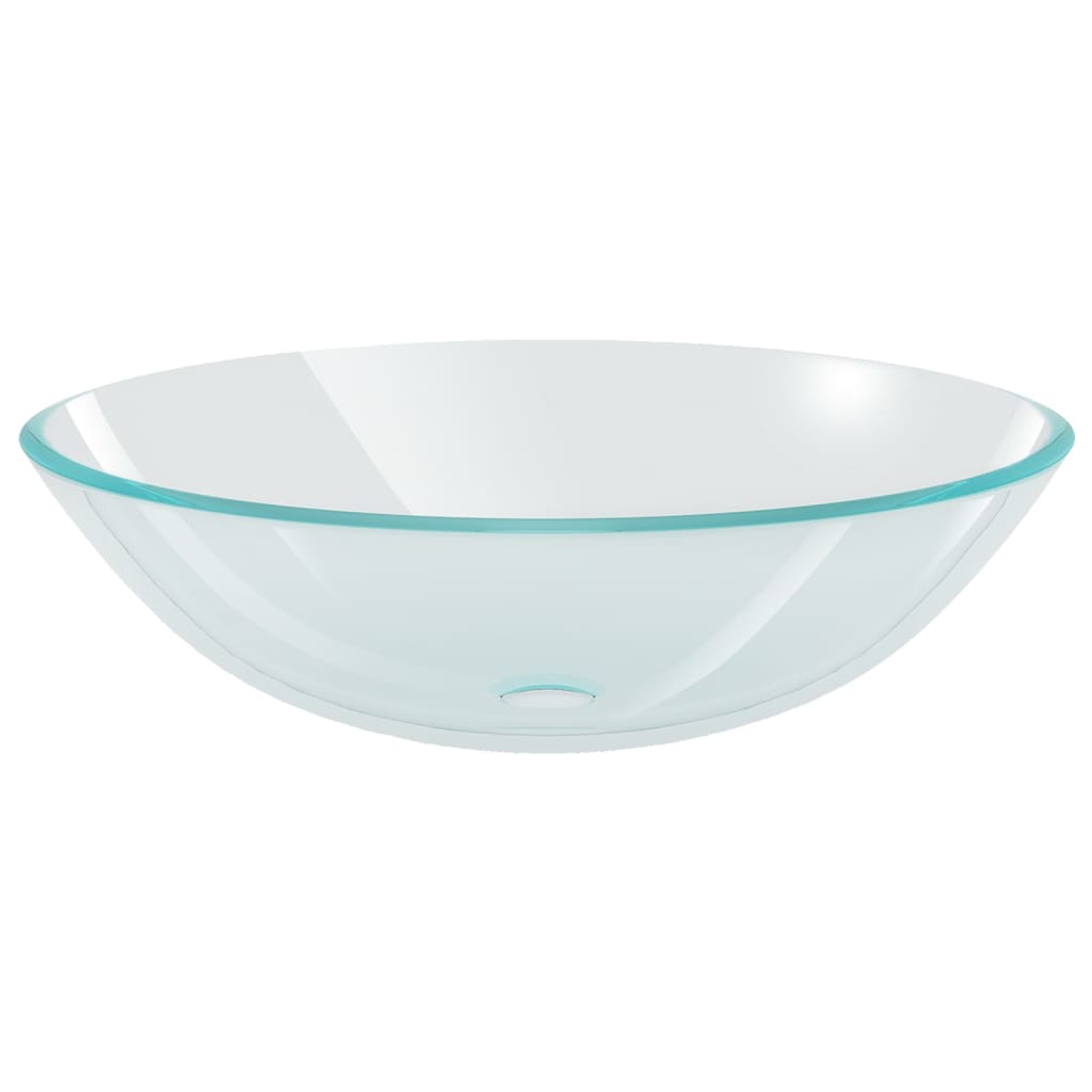 Umivaonik sa slavinom i odvodom od kaljenog stakla prozirni