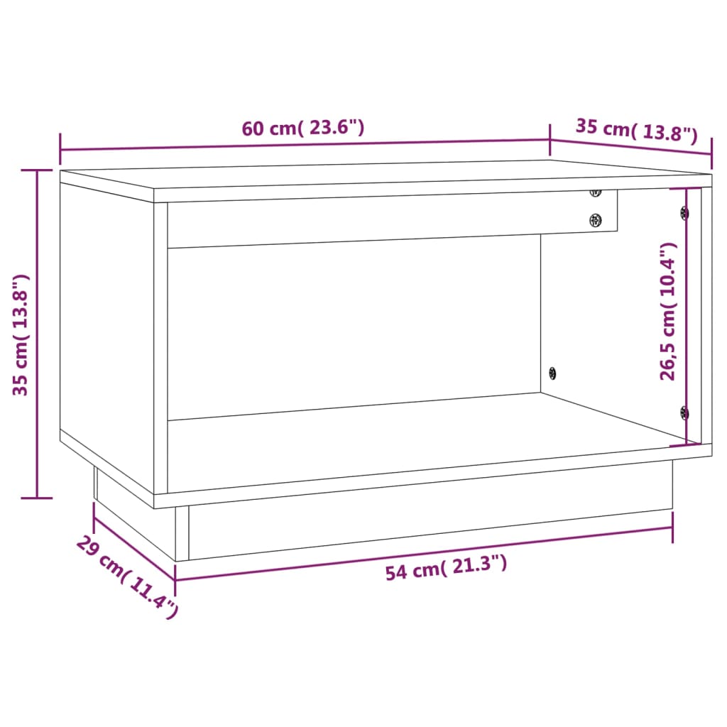 TV ormarić sivi 60 x 35 x 35 cm od masivne borovine
