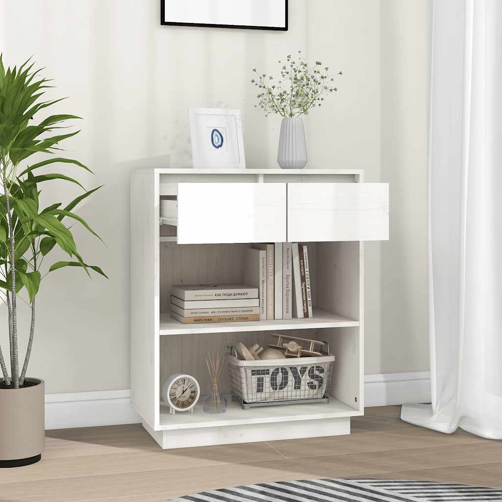 Konzolni ormarić bijeli 60 x 34 x 75 cm od masivne borovine