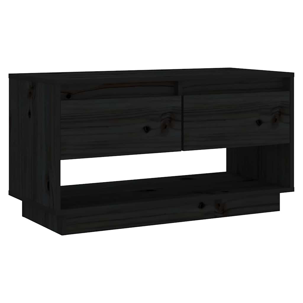 TV ormarić crni 74 x 34 x 40 cm od masivne borovine