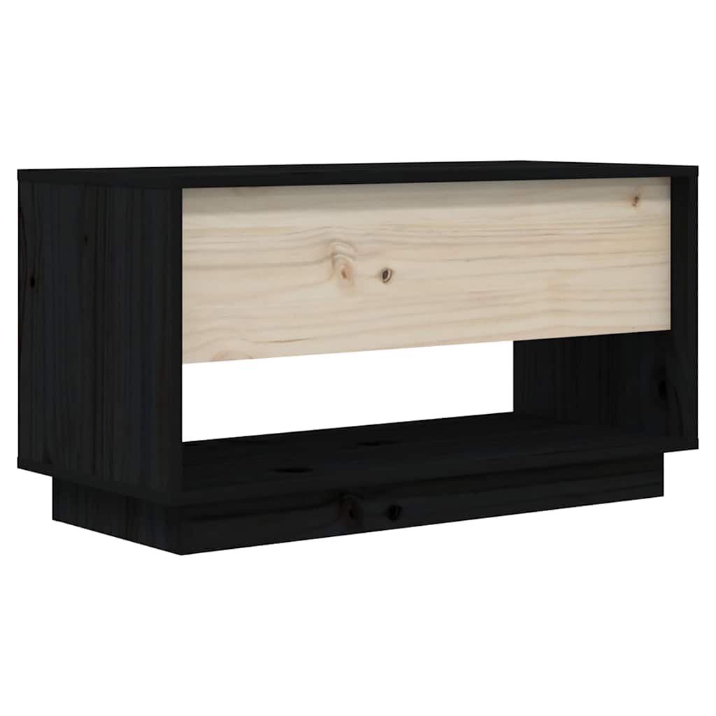TV ormarić crni 74 x 34 x 40 cm od masivne borovine
