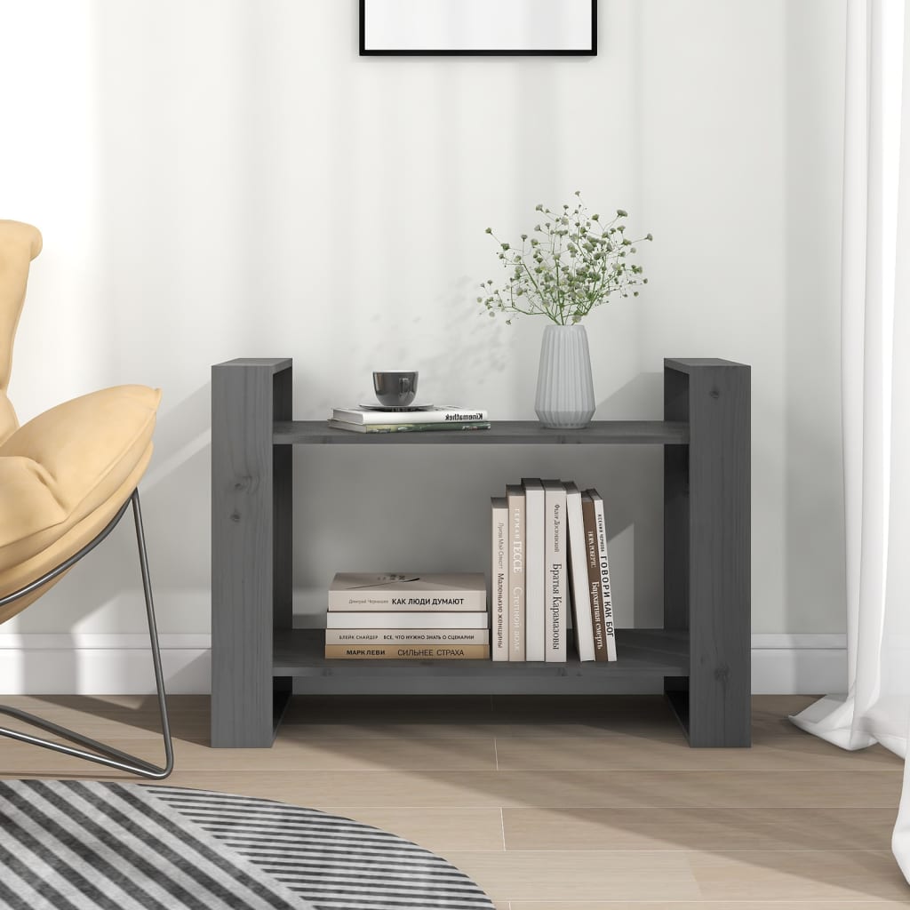 Ormarić za knjige / sobna pregrada sivi 80x35x56,5 cm borovina
