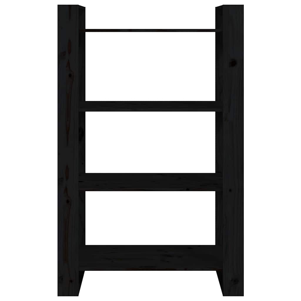 Ormarić za knjige / pregrada crni 80x35x125 cm od borovine