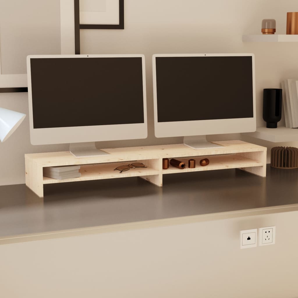 Stalak za monitor 100 x 24 x 13 cm od masivne borovine
