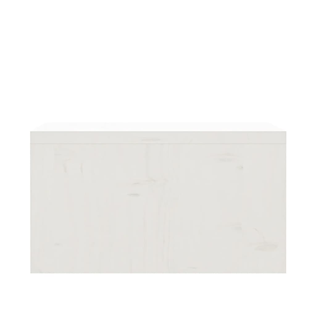 Stalak za monitor bijeli 50 x 27 x 15 cm od masivne borovine
