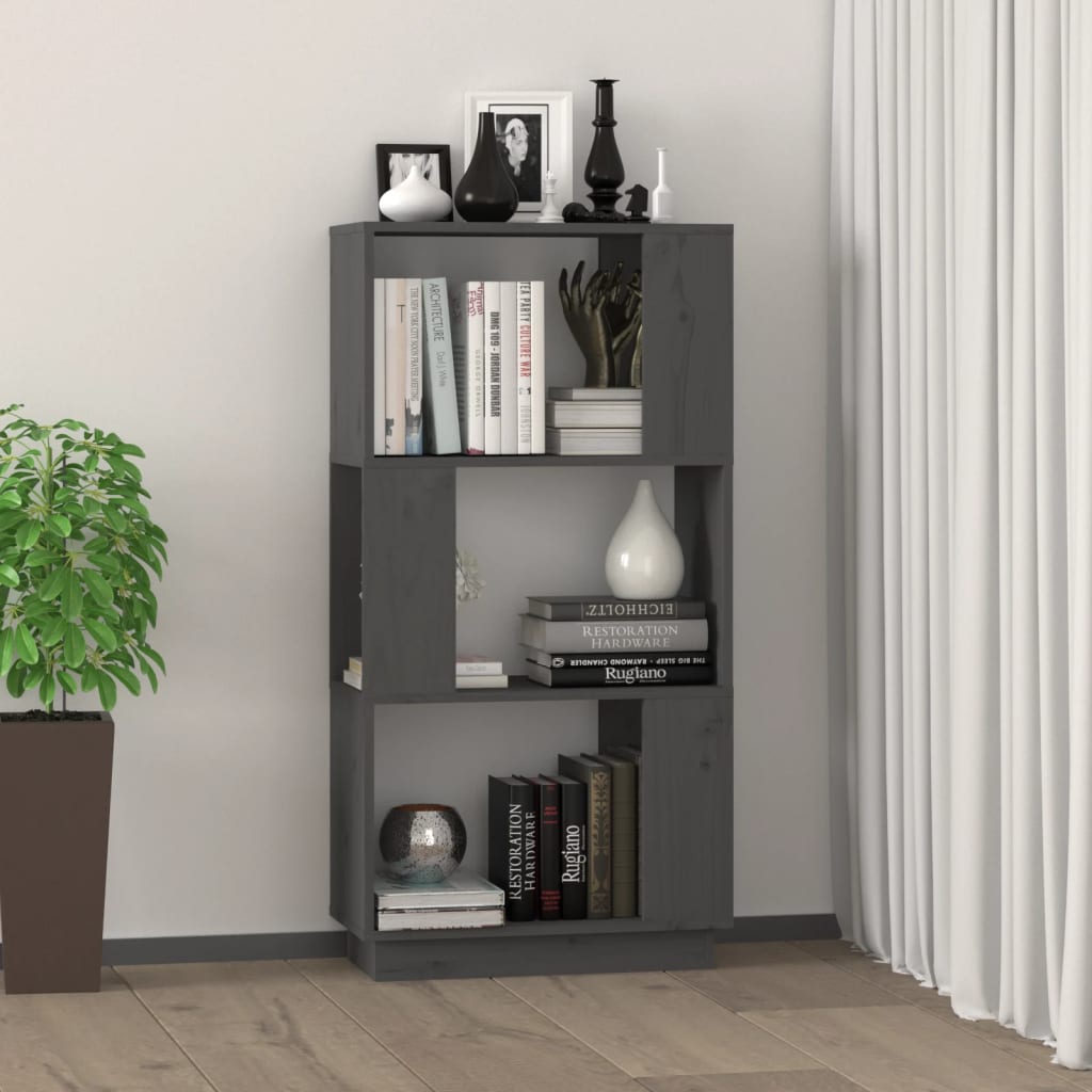 Ormarić za knjige / pregrada sivi 51x25x101 cm od borovine