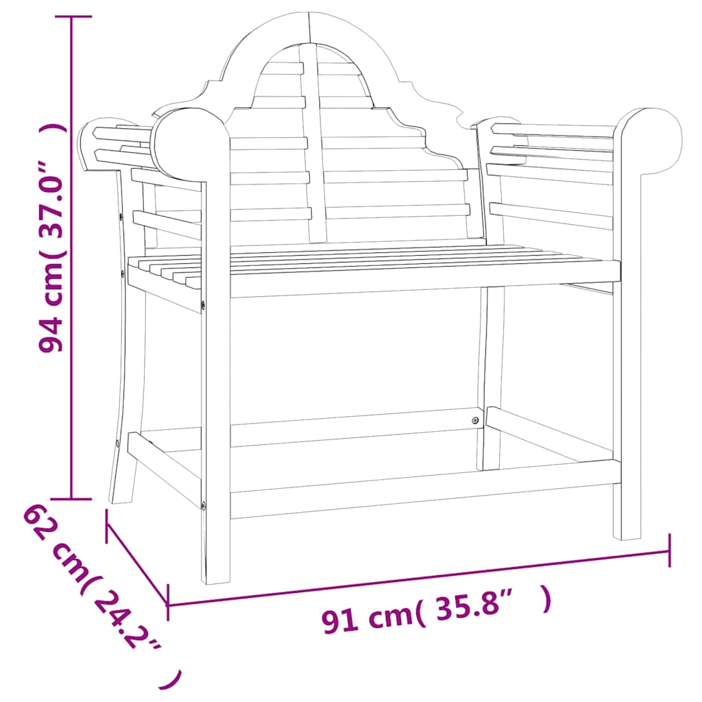 Vrtne stolice 2 kom 91 x 62 x 94 cm od masivne tikovine