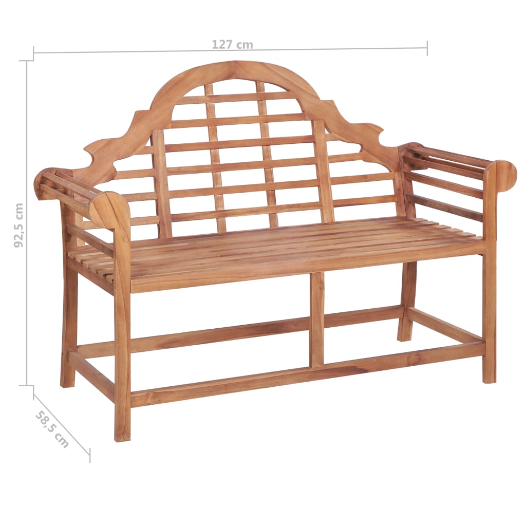Vrtna klupa 127 x 58,5 x 92,5 cm od masivne tikovine