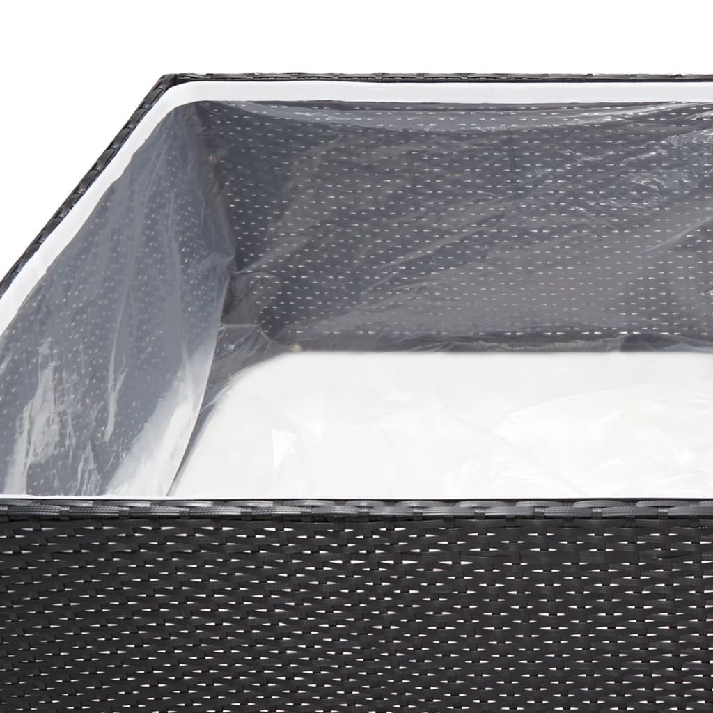 Vrtna sadilica crna 157 x 80 x 40 cm od poliratana