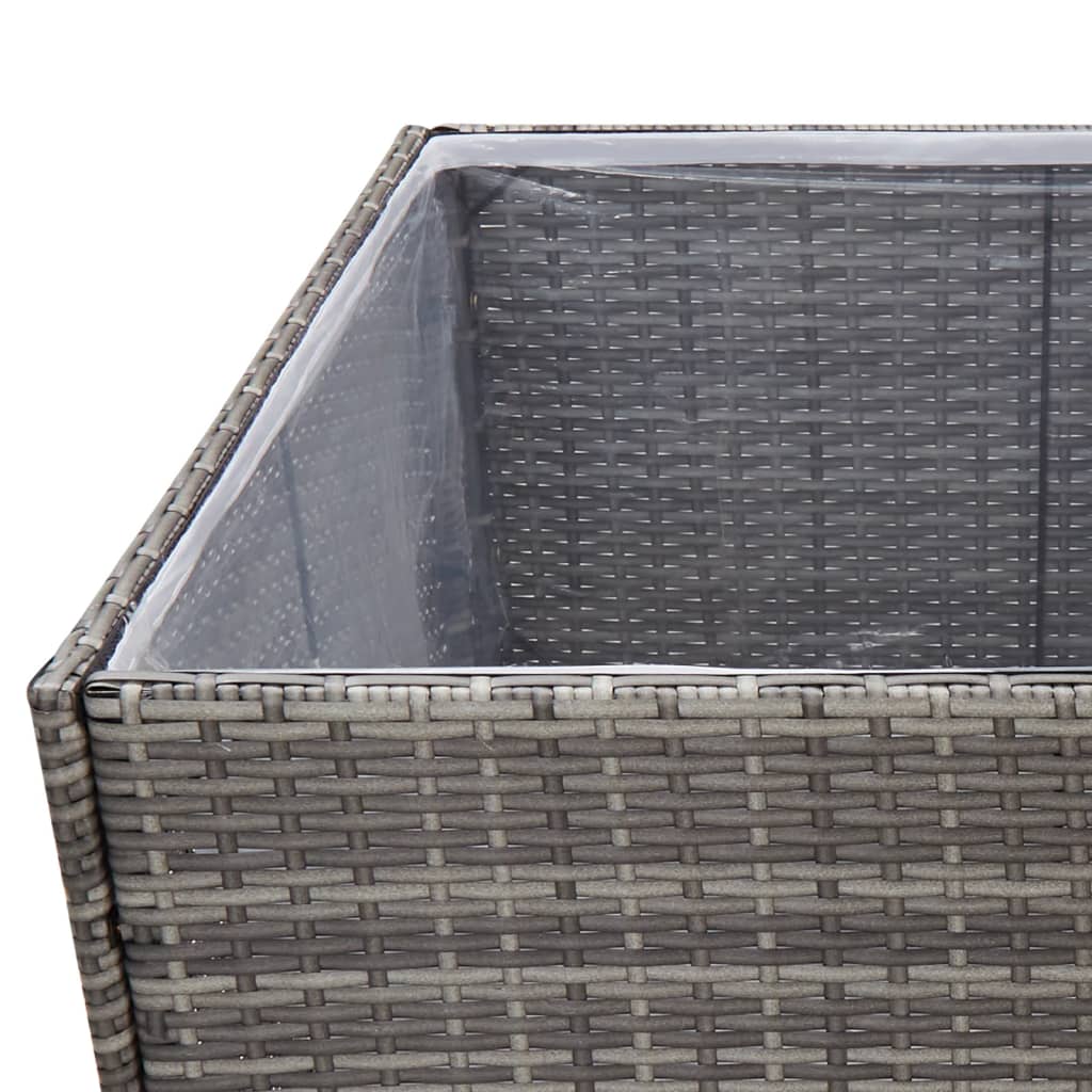 Vrtna sadilica siva 80 x 80 x 80 cm od poliratana