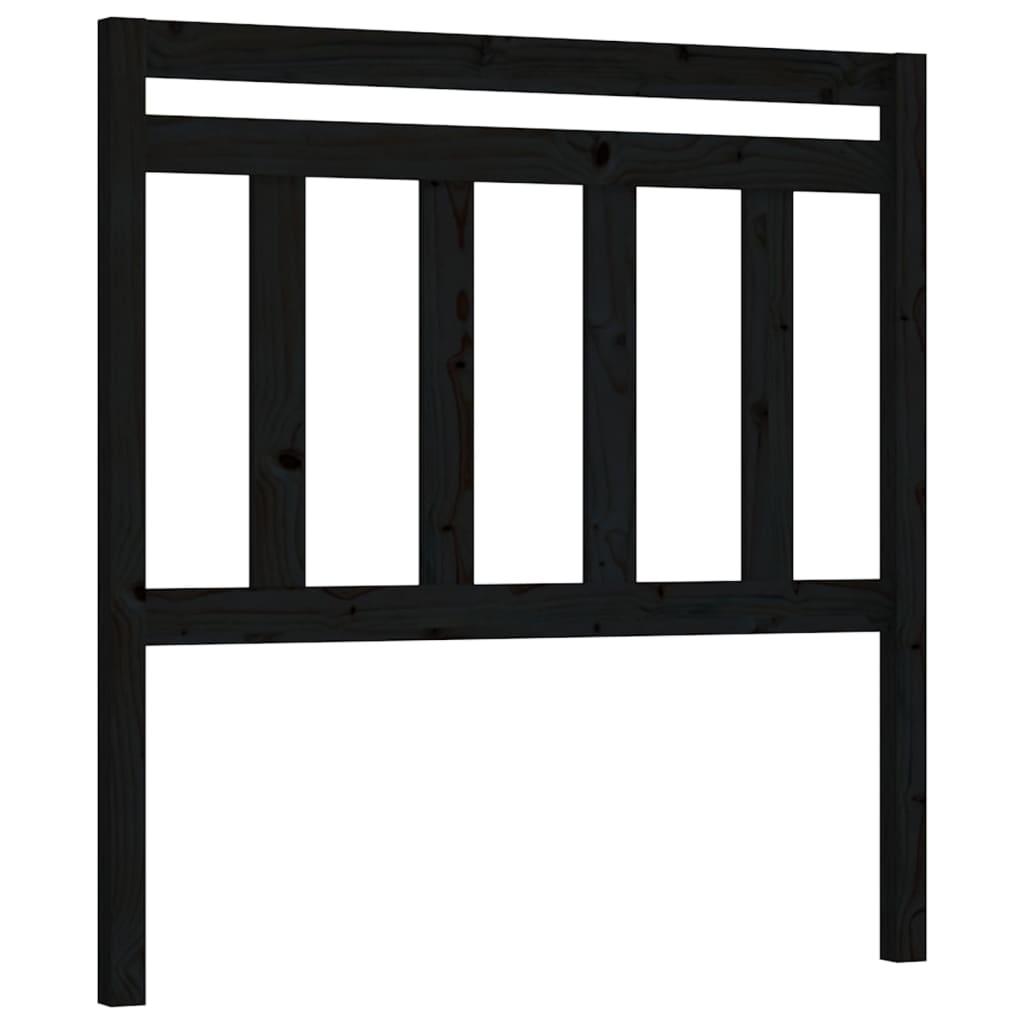 Uzglavlje za krevet crno 81 x 4 x 100 cm od masivne borovine