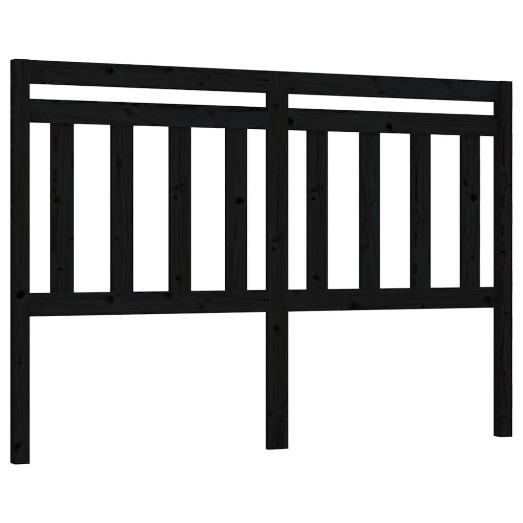 Uzglavlje za krevet crno 126 x 4 x 100 cm od masivne borovine