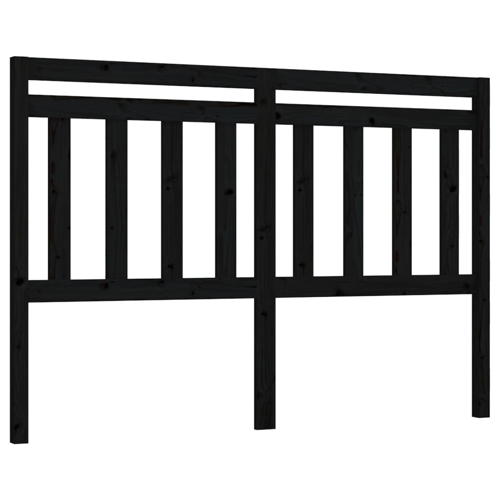 Uzglavlje za krevet crno 146 x 4 x 100 cm od masivne borovine