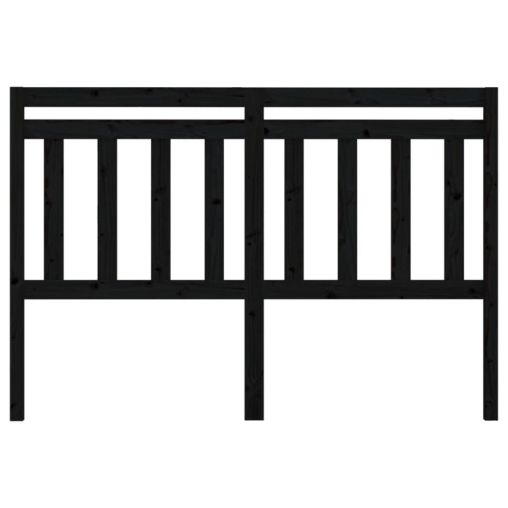 Uzglavlje za krevet crno 146 x 4 x 100 cm od masivne borovine