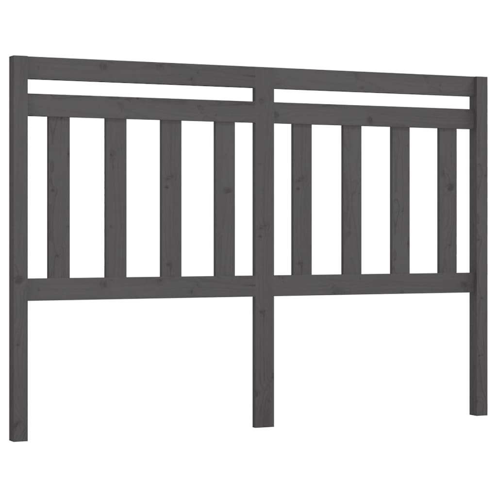 Uzglavlje za krevet sivo 156 x 4 x 100 cm od masivne borovine