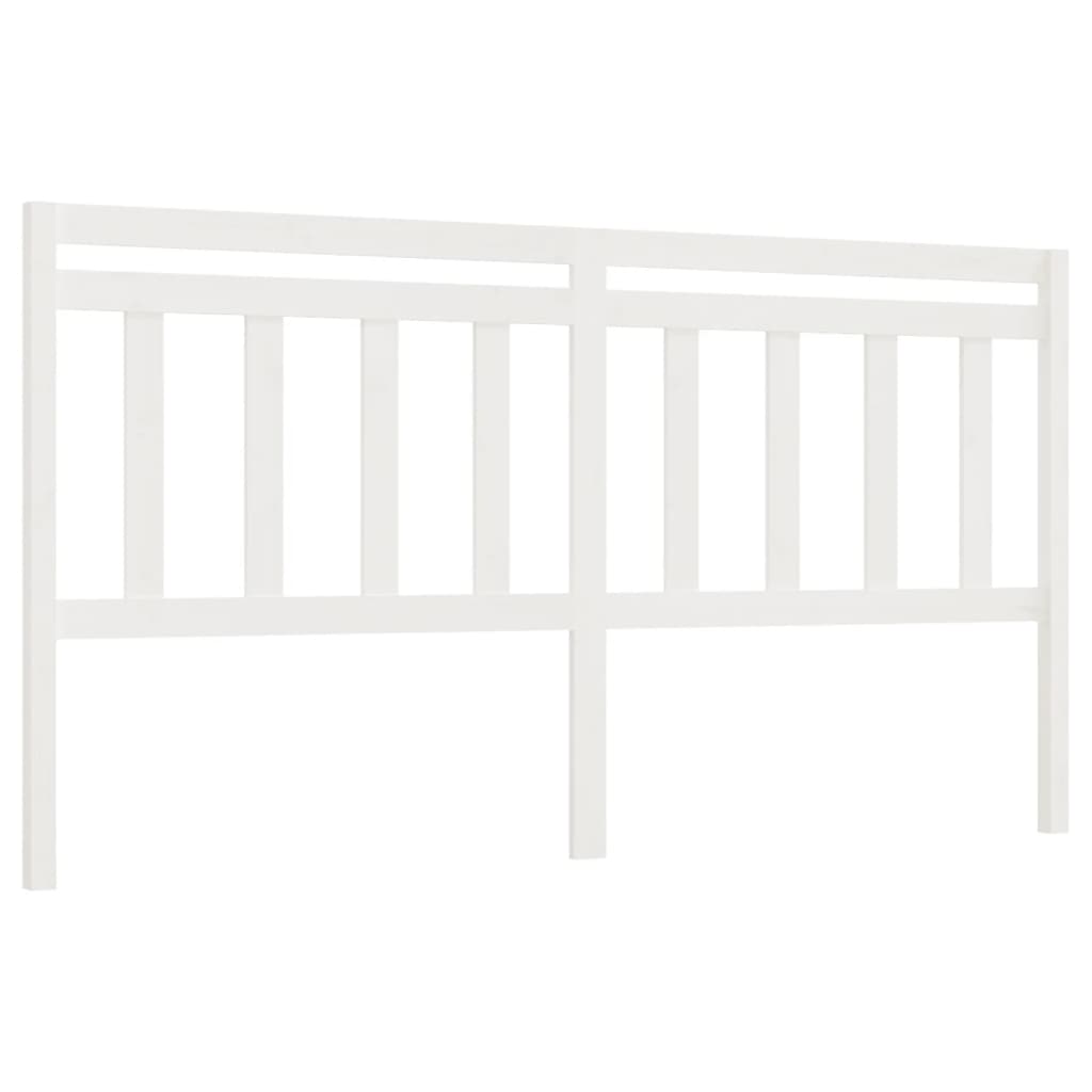 Uzglavlje za krevet bijelo 186 x 4 x 100 cm od masivne borovine