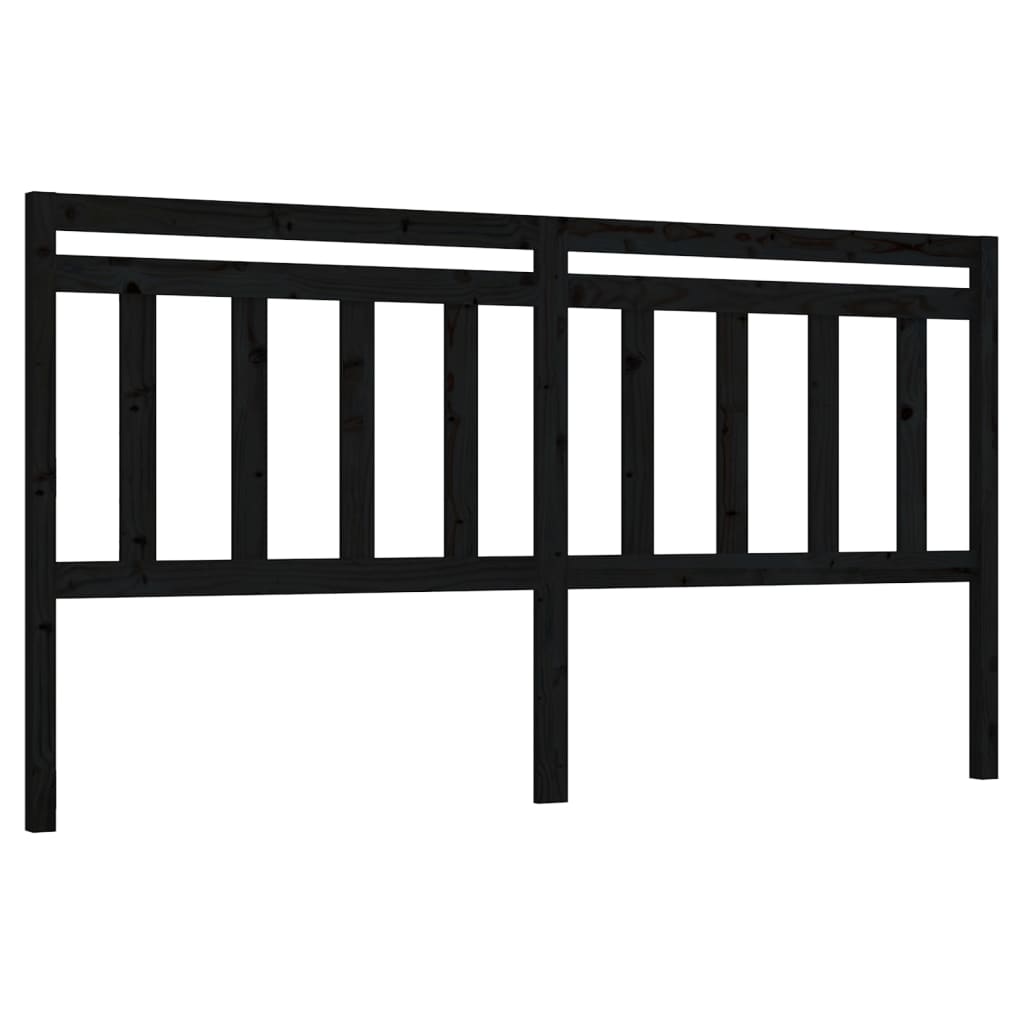 Uzglavlje za krevet crno 186 x 4 x 100 cm od masivne borovine
