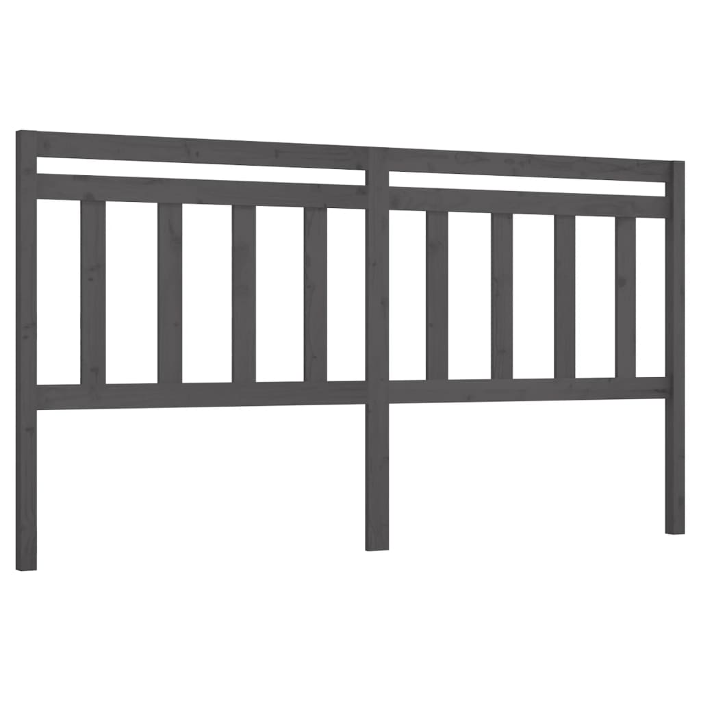 Uzglavlje za krevet sivo 206 x 4 x 100 cm od masivne borovine