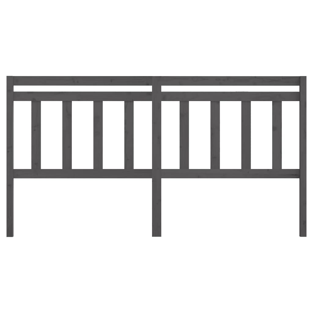 Uzglavlje za krevet sivo 206 x 4 x 100 cm od masivne borovine