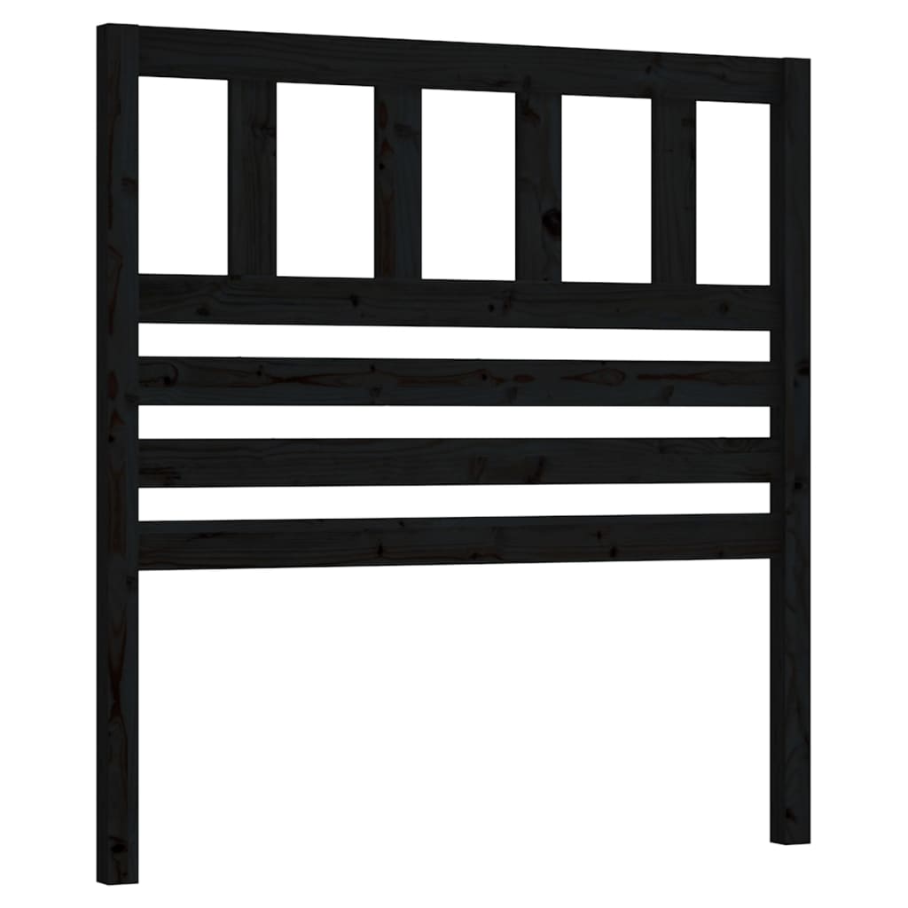 Uzglavlje za krevet crno 81 x 4 x 100 cm od masivne borovine