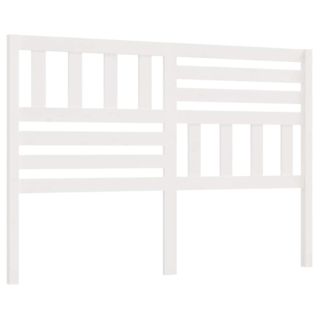 Uzglavlje za krevet bijelo 126 x 4 x 100 cm od masivne borovine