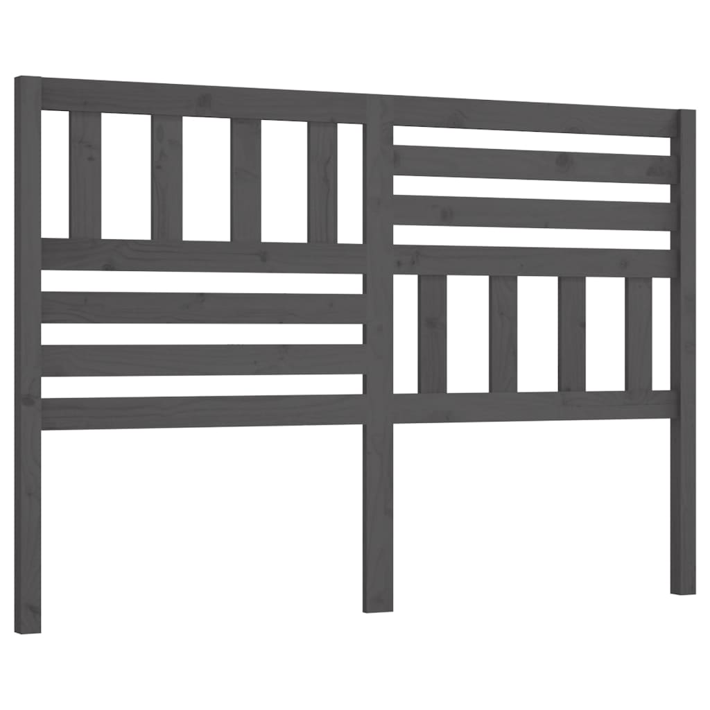 Uzglavlje za krevet sivo 126 x 4 x 100 cm od masivne borovine