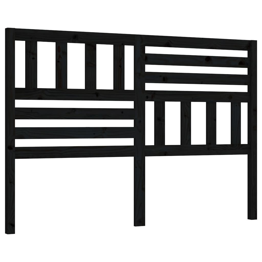 Uzglavlje za krevet crno 126 x 4 x 100 cm od masivne borovine