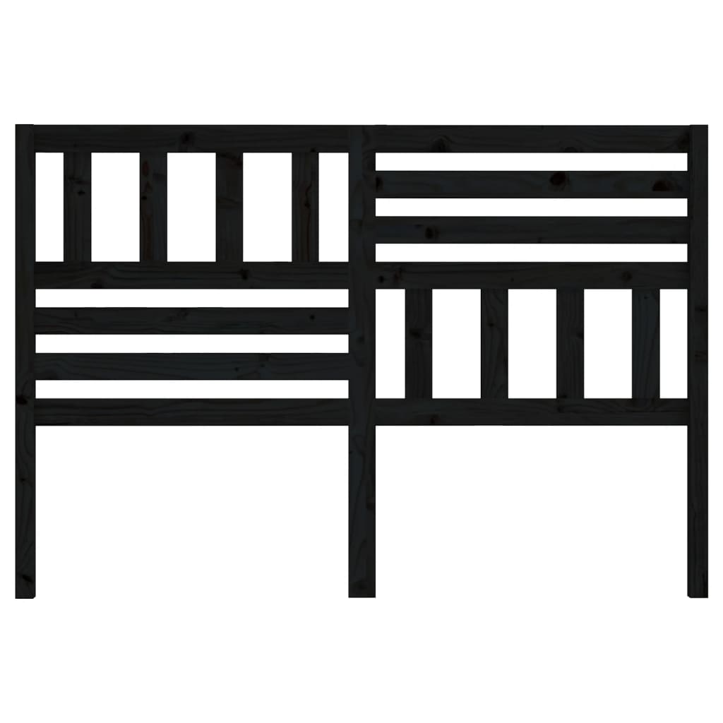 Uzglavlje za krevet crno 146 x 4 x 100 cm od masivne borovine