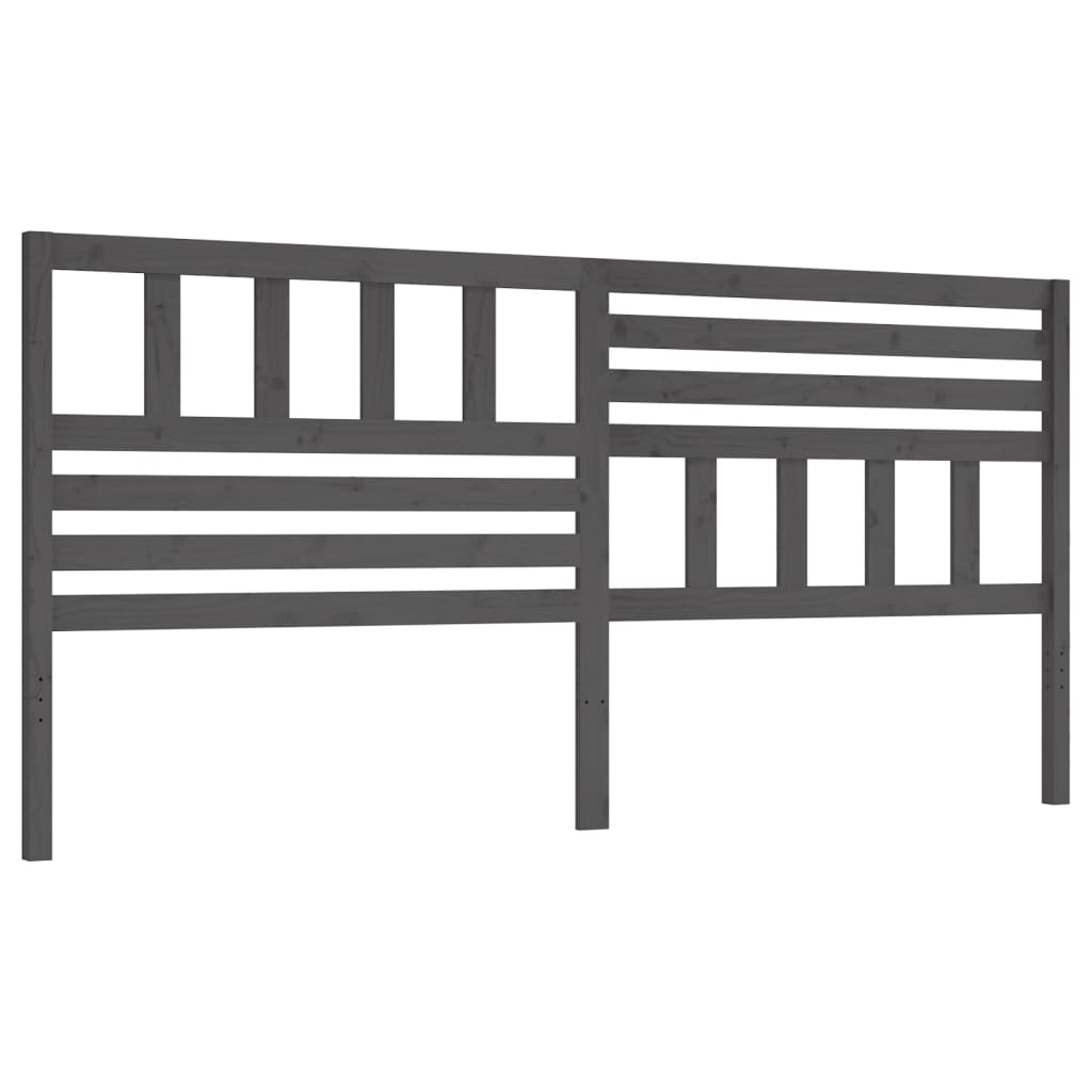 Uzglavlje za krevet sivo 186 x 4 x 100 cm od masivne borovine
