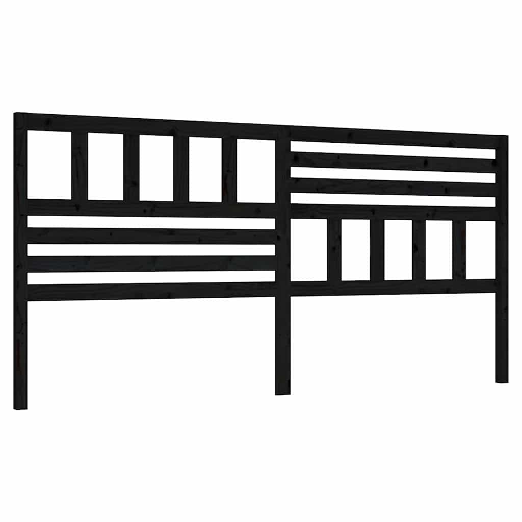 Uzglavlje za krevet crno 186 x 4 x 100 cm od masivne borovine