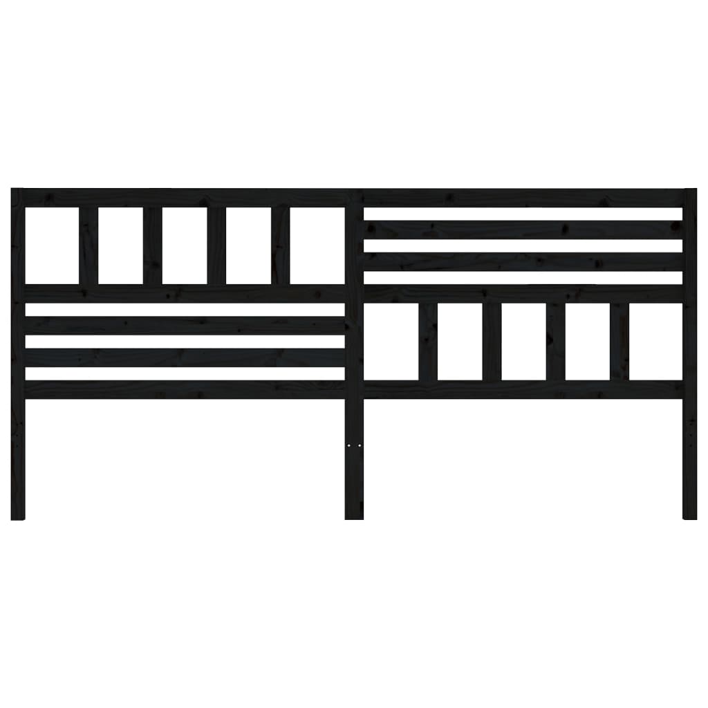 Uzglavlje za krevet crno 186 x 4 x 100 cm od masivne borovine