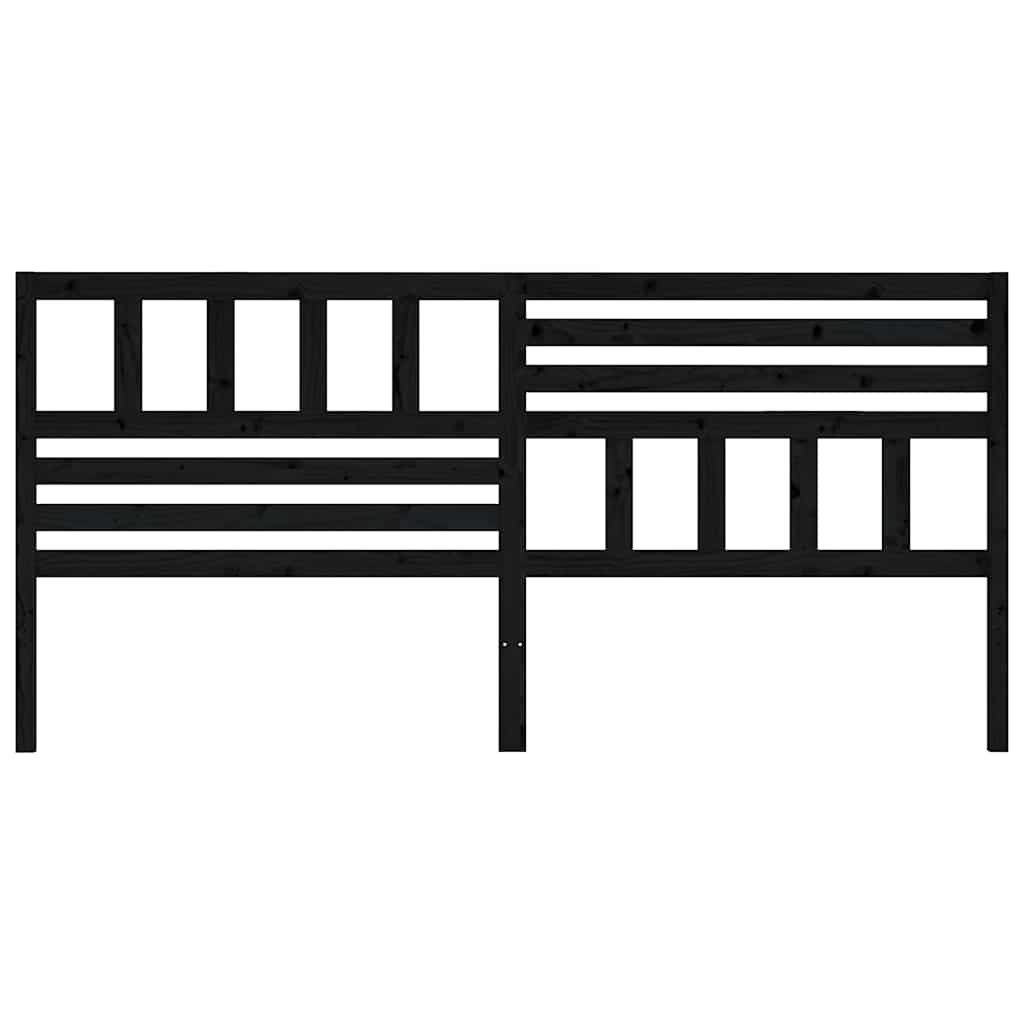 Uzglavlje za krevet crno 186 x 4 x 100 cm od masivne borovine