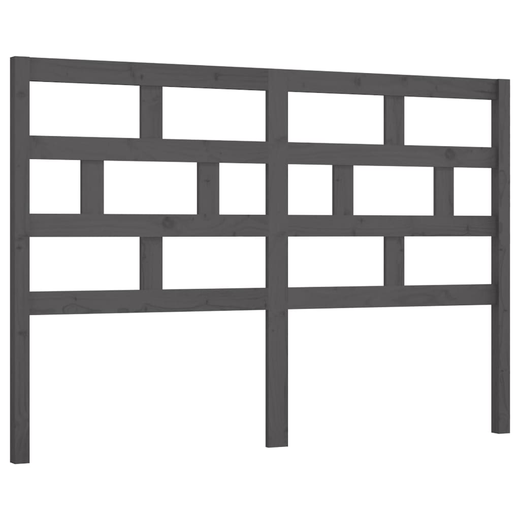 Uzglavlje za krevet sivo 156 x 4 x 100 cm od masivne borovine