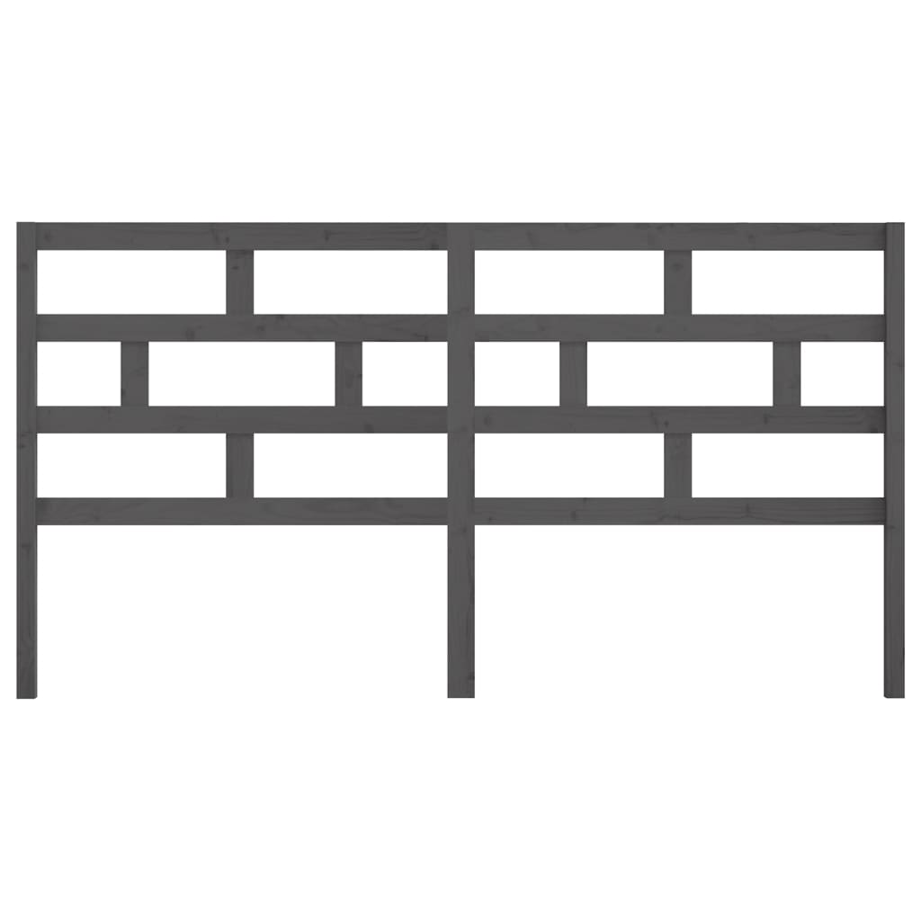 Uzglavlje za krevet sivo 206 x 4 x 100 cm od masivne borovine