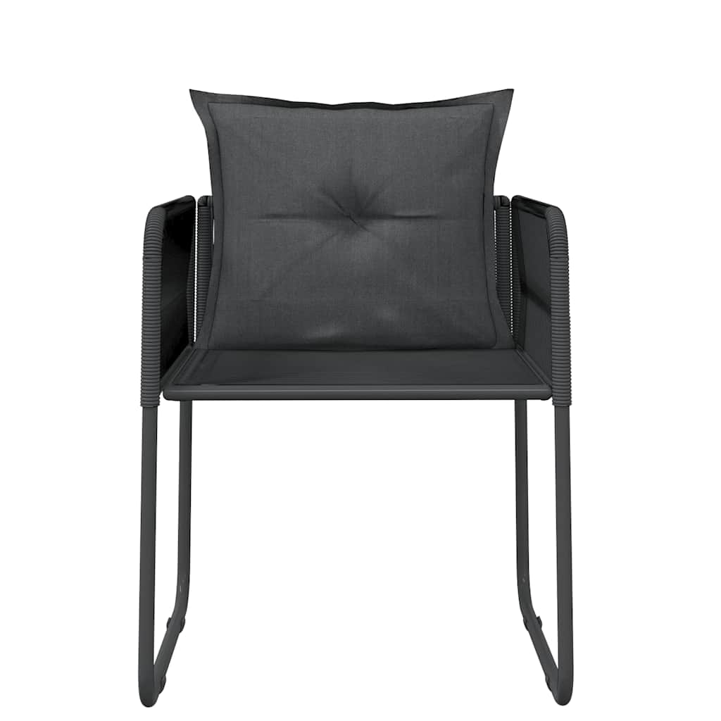5-dijelni vrtni blagovaonski set crni Crna Dužina stola 80 cm