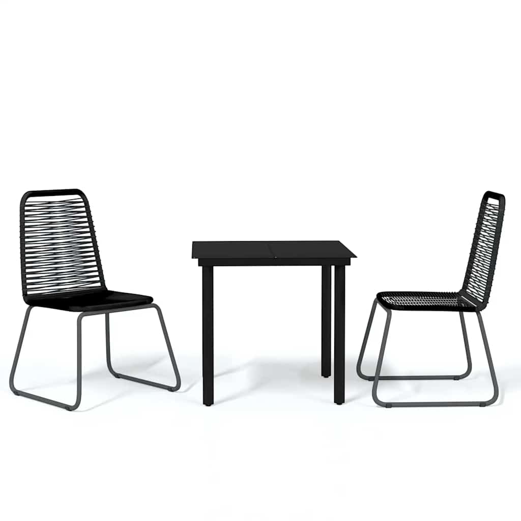 3-dijelni vrtni blagovaonski set crni