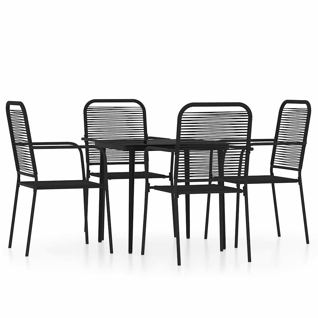 5-dijelni vrtni blagovaonski set crni