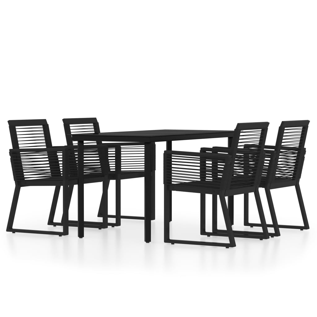5-dijelni vrtni blagovaonski set crni