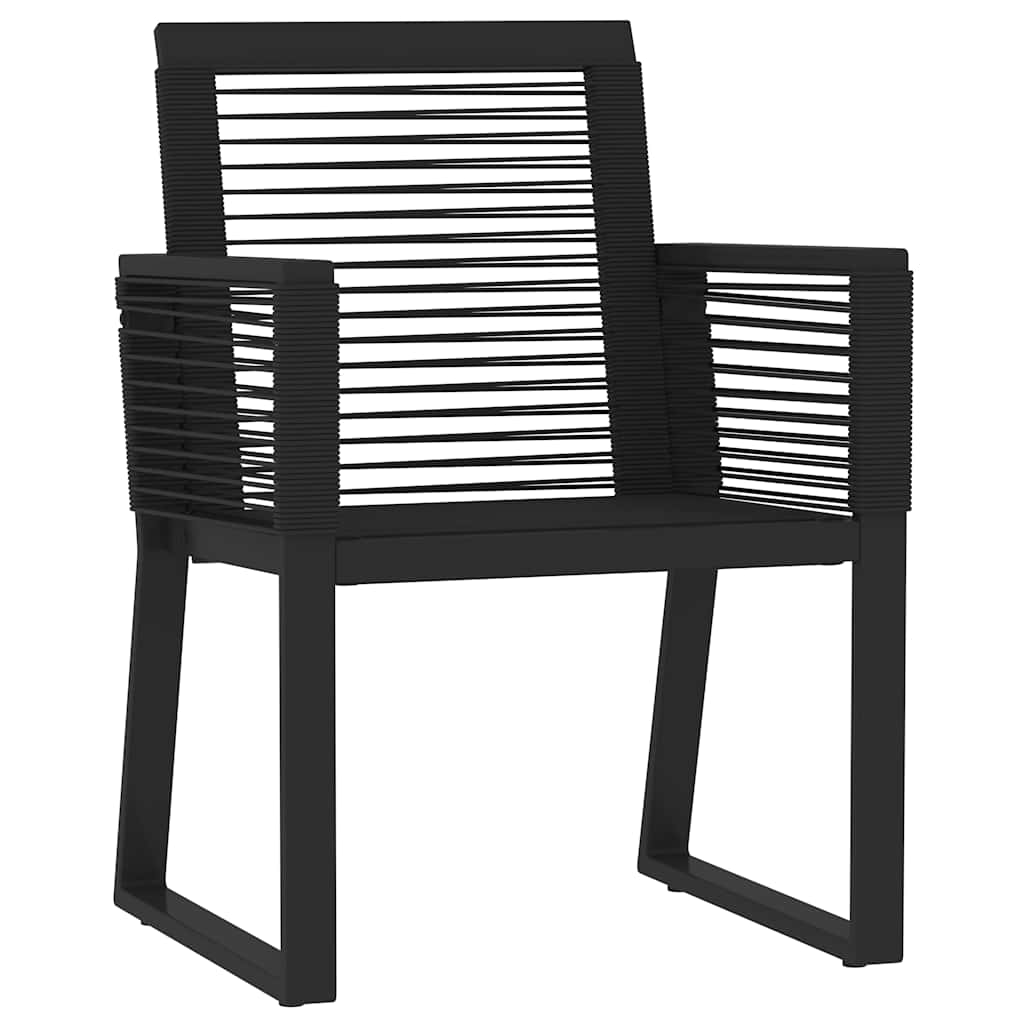 7-dijelni vrtni blagovaonski set crni