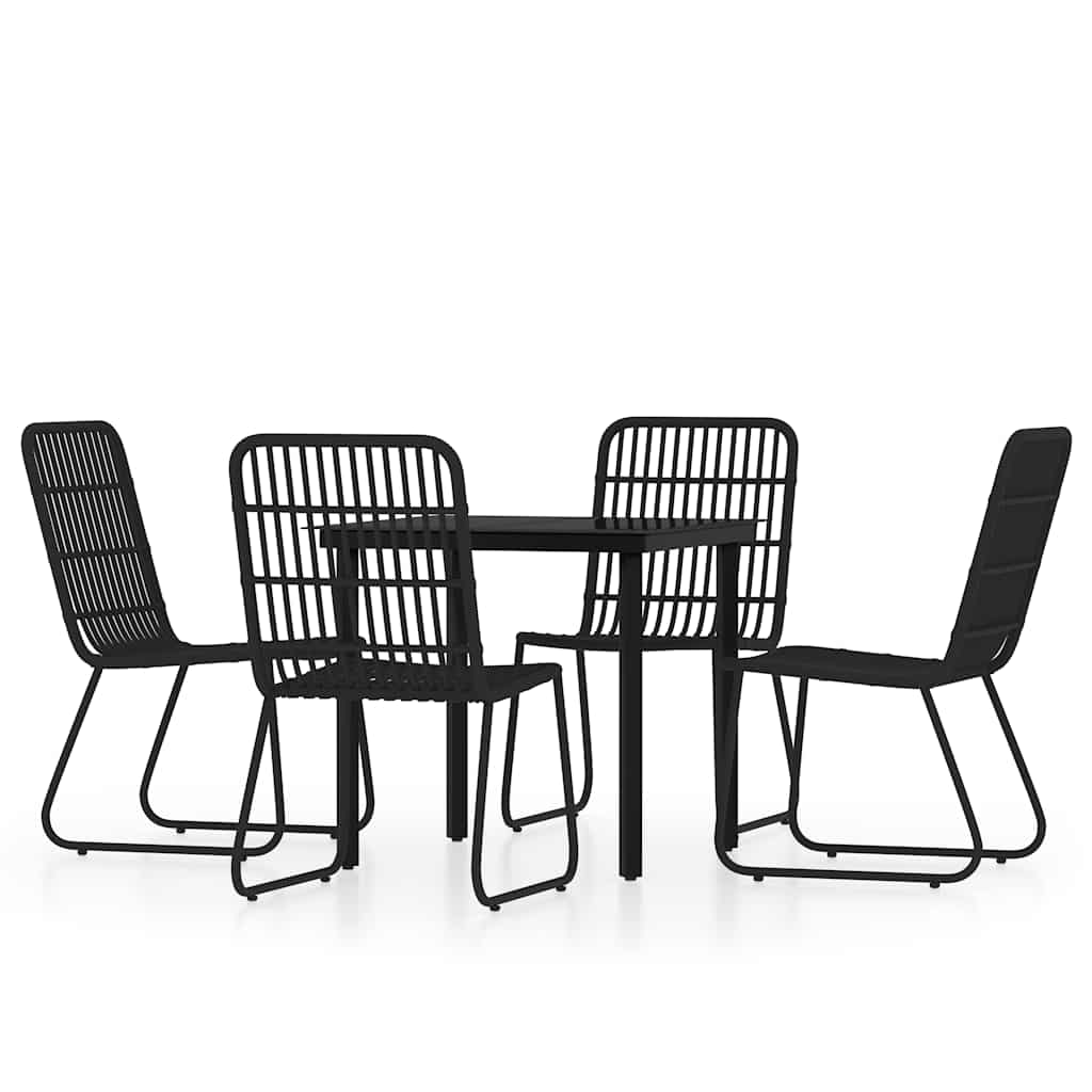 5-dijelni vrtni blagovaonski set crni