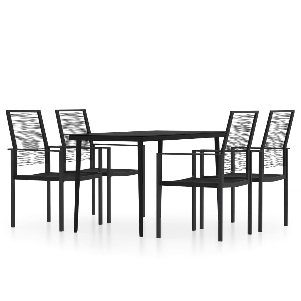 5-dijelni vrtni blagovaonski set crni