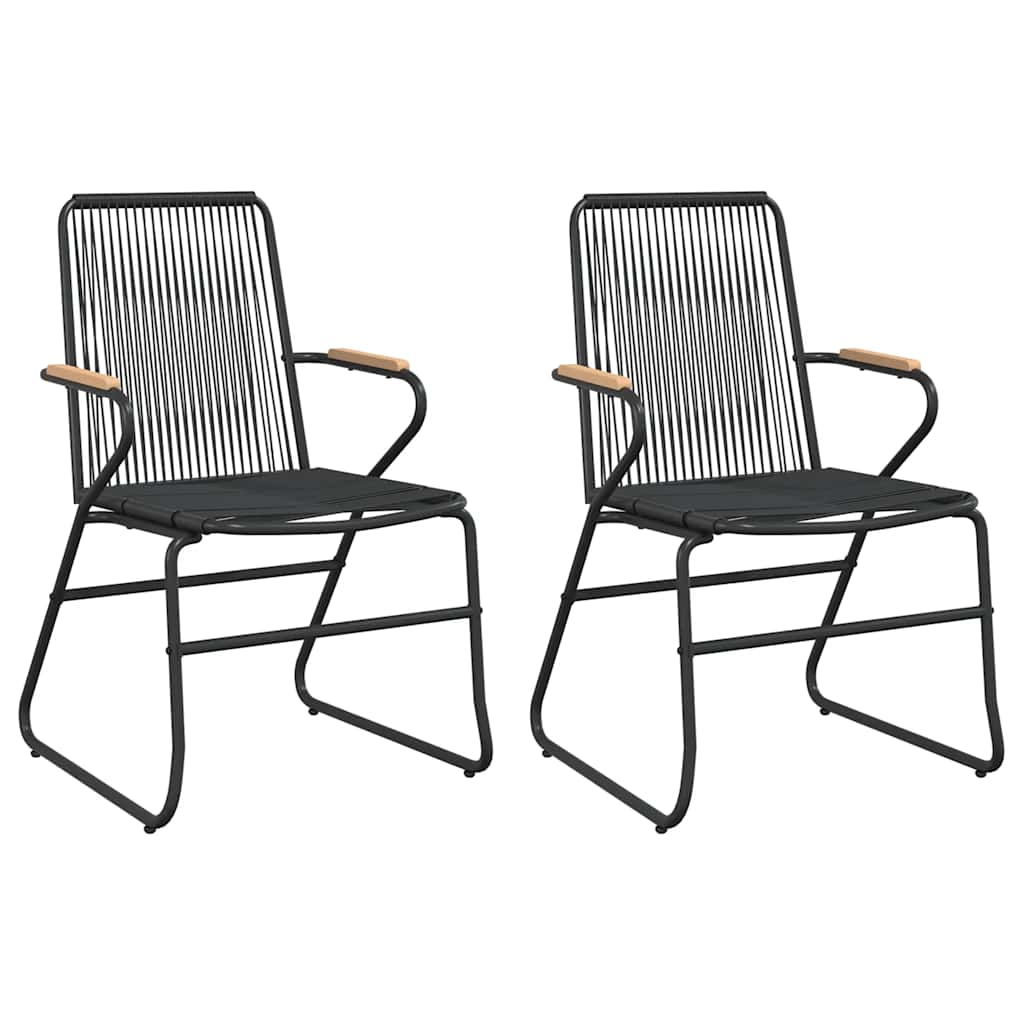 3-dijelni vrtni blagovaonski set od PVC ratana crni